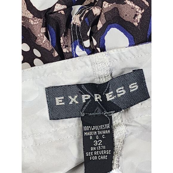 Express Hawaiian Brown & Purple Swim Trunks Board Shorts Men's Size 32 - Picture 4 of 7